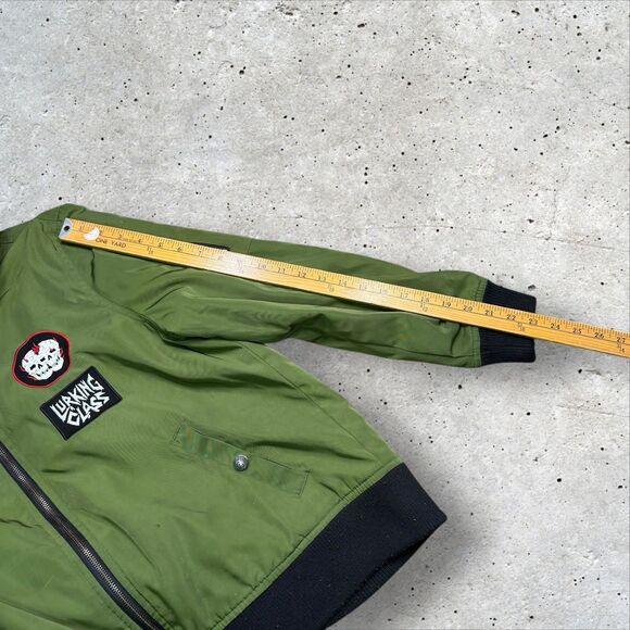 Lurking Class No Masters Bomber Jacket Green Sherpa Hood Men’s Medium - Picture 13 of 13